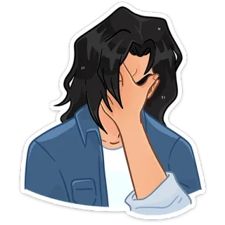 🤦‍♀️ f33d3bf6 Cartone animato, Triste, Facepalm, Uomo, Emozione, Rimorso telegram sticker
