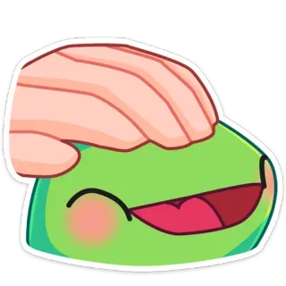 ☺️ 54286dcc 抚摸, 摸头, 可爱, 开心, 喜爱, 软泥怪, 绿色 telegram sticker