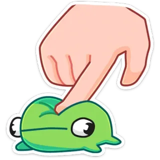 😐 921a4622 卡通, 手指, 绿色, 挤压, 搞笑, 手 telegram sticker