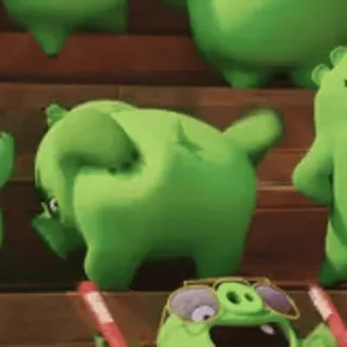 🎈 30405e0f grün, schwein, cartoon, tier whatsapp sticker