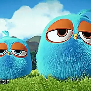 🎈 351ffe65 vögel, blaue vögel, cartoon vögel, niedlich, tiere, himmel whatsapp sticker