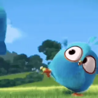 🎈 7a313019 Vogel, Cartoon, Blau, Tier, Natur whatsapp sticker