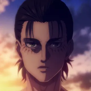 🗡 1ff4fac8 Eren Yeager Attack on Titan Anime, Eren Yeager, Attack on Titan, Personage, Japanse animatie, Cartoon telegram sticker