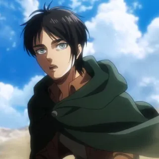 🗡 42abc263 Eren Yeager Attack on Titan Anime, Manga, Attack on Titan, Eren Yeager, Shonen, Cape, Personage telegram sticker