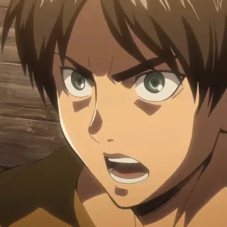 🗡 531943ab Eren Yeager Attack on Titan Anime, Manga, Attack on Titan, Eren Yeager, Shonen, Personage, Boos, Vastberaden telegram sticker