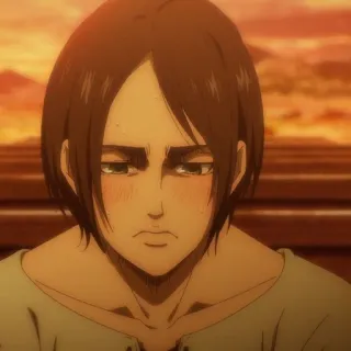 🗡 cb840773 Eren Yeager Attack on Titan Anime, Eren, Attack on Titan, Manga, Personage, Verdrietig telegram sticker