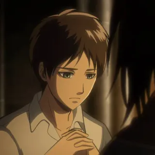 🗡 ea852c0f Eren Yeager Attack on Titan Anime, Attack on Titan, Eren Yeager, Personage, Verdrietig, Serieus telegram sticker