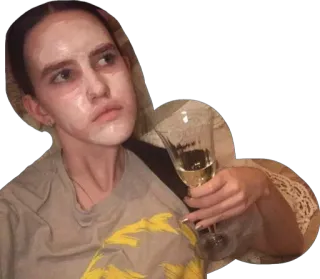 🍷 87c08b95 mulher, vinho, copo, beleza, cuidados com a pele, cosmético, rosto telegram sticker