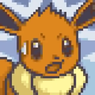 😨 a9981559 Eevee Pokemon, video game, cute, Eevee, pixel art telegram sticker