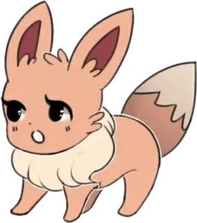 😯 2a6efbaa Eevee pokemon, anime, cartoon, dier, schattig, eevee telegram sticker