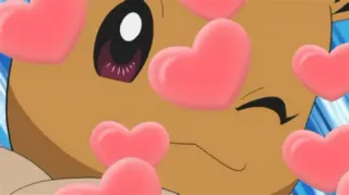 ❤️ 7e46f59e Eevee Pokemon pokemon, eevee, anime, schattig, hartjes, kawaii telegram sticker
