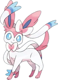 😊 a4200065 Sylveon Pokemon pokemon, Sylveon, fee type, Eevee evolutie, schattig telegram sticker
