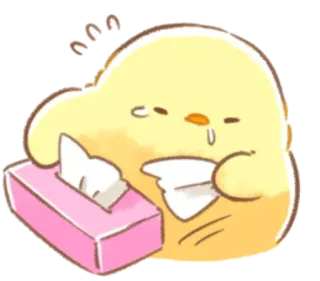 🤩 18a2174d chick, tissue, sick, cute, kawaii, bird, emoji, sticker telegram sticker