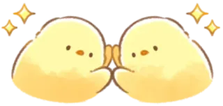 🤩 2540a38c birds, chicks, cute, sparkles, animals, kawaii telegram sticker