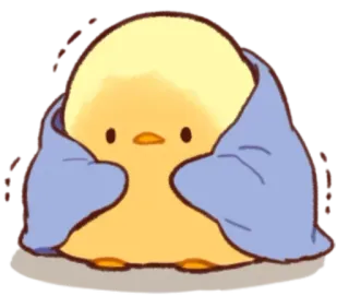 🤩 4b53c8a1 chick, blanket, cute, animal, bird, yellow telegram sticker