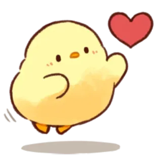 🤩 b64aea31 chick, bird, cute, heart, yellow, animal, cartoon telegram sticker