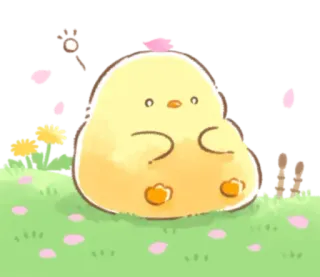 🤩 e6b99881 kawaii, cute, animal, chick, bird, spring, blossom, adorable telegram sticker