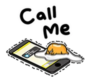 📞 8a320748 Gudetama Call Me gudetama, 蛋, 懒, 手机, 卡通 telegram sticker