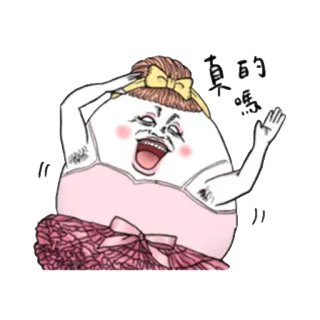 🤔 2e4828cf 真的嗎 卡通, 搞笑, 表情, 角色, 蛋 telegram sticker