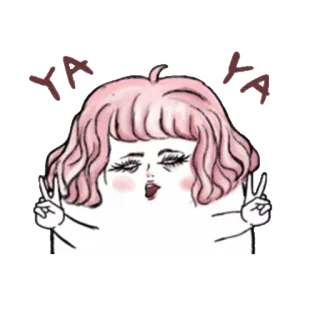 ✌ 52b141f3 YA YA 和平, 卡通, 可爱, 卡哇伊, 动漫, 贴纸 telegram sticker