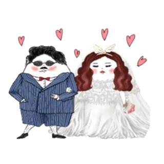 👫 866dc83a 婚礼, 新娘, 新郎, 婚姻, 爱, 情侣, 卡通 telegram sticker