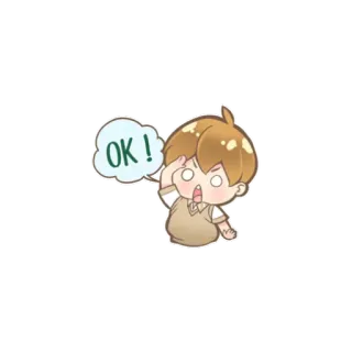 😆 a366bbbc OK! мультфильм, ок, согласие, одобрение, милый, аниме, эмодзи whatsapp sticker