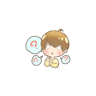 🤔 f8d8564c вопрос, милый, чиби, мультфильм, неуверенный, персонаж whatsapp sticker