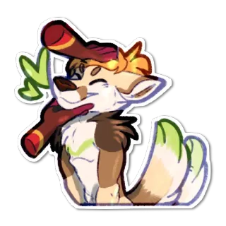 💚 2a589719 furry, anjing, imut, kartun, hewan peliharaan, hewan, ilustrasi telegram sticker