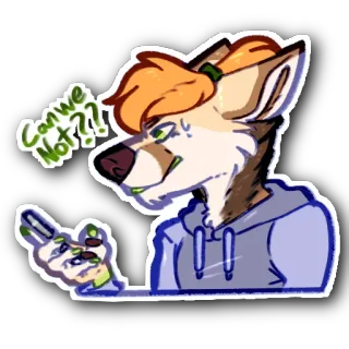 😤 32adf026 Can we NOT?? Furry, Jari tengah, Menyinggung, Sikap, Sarkastik, Kasar, Anthro telegram sticker