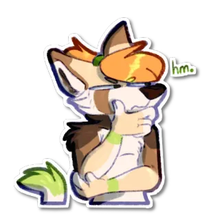 🤨 6b8a5e13 hm. Furry, Anthro, Binatang, Karakter, Seni, Ilustrasi, Lucu telegram sticker
