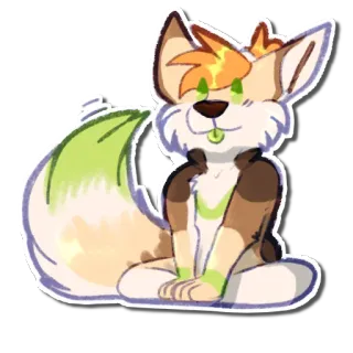 😗 78e13443 binatang, rubah, lucu, kartun, stiker telegram sticker