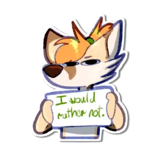 😑 8f7e2b83 I would rather not. anjing, hewan, kartun, stiker, teks, negatif, imut telegram sticker