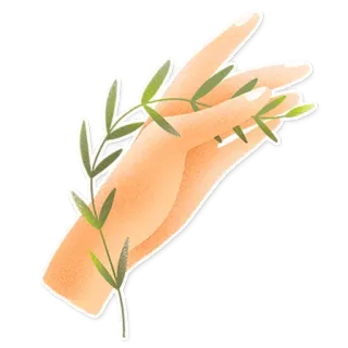 ✋ 931f4878 hand, fingers, leaves, nature, plant, beauty, peace telegram sticker