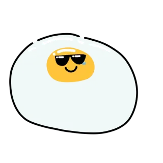 🍳 54521c91 œuf, lunettes de soleil, dessin animé, emoji, cool, kawaii telegram sticker