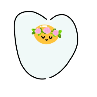 🍳 7b896aa7 oeuf, oeuf au plat, kawaii, couronne de fleurs, mignon, nourriture, autocollant telegram sticker
