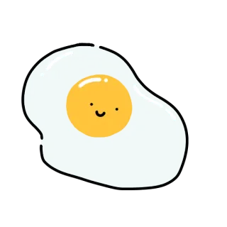 🍳 94223652 oeuf, nourriture, petit déjeuner, mignon, dessin animé telegram sticker