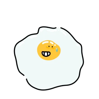 🍳 dc9b6752 œuf, dessin animé, nourriture, emoji, drôle, transpiration telegram sticker