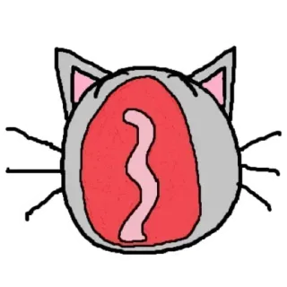 😩 36d013d7 kot, zwierzę, kreskówka, zwierzę domowe, naklejka, szary, uszy, słodki telegram sticker