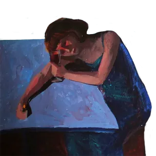 🍷 22be23a0 frau, wein, gemälde, kunst, getränk, weiblich telegram sticker