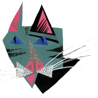 😺 379d2064 Katze, Geometrisch, Illustration, Tier, Aufkleber, Kunst, Design telegram sticker