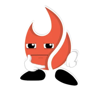 🤨 d5290570 火, 卡通, 火焰, 角色, 热, 搞笑 telegram sticker