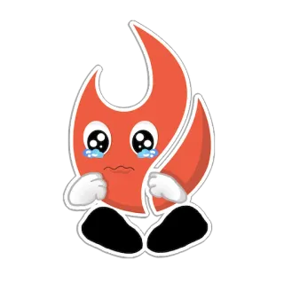 😥 f9c97b05 火焰, 难过, 哭泣, 卡通, 火焰, 表情符号, 表情符号 telegram sticker