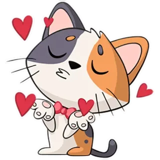 💕 18ea3583 gato, corazones, lindo, pegatina, animal, dibujos animados, amor telegram sticker