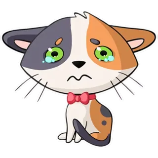😢 253bfbd2 gato, triste, llorando, gatito, dibujos animados, pegatina telegram sticker