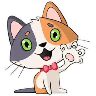 👋 2ba7d9c2 gato, gatito, calicó, mascota, lindo, animal, saludando telegram sticker