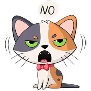 😑 2e704bb7 NO gato, no, enojado, dibujo animado, pegatina, animal telegram sticker