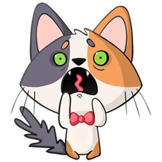 😳 33f09677 gato, asustado, impactado, sorprendido, dibujos animados, mono, aterrorizado telegram sticker