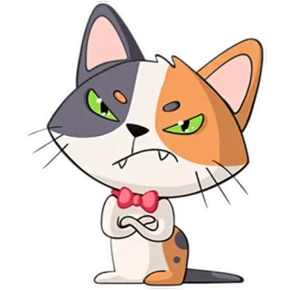 😠 794c4035 gato, enojado, pegatina, dibujo animado, felino, animal telegram sticker