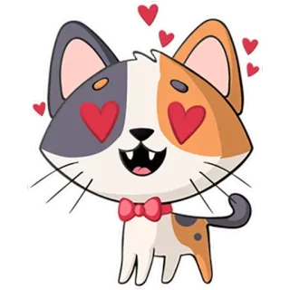 😍 ccf49de1 gato, animal, corazones, amor, sticker, dibujos animados telegram sticker