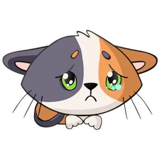 😥 f5b1c464 gato, triste, llorando, lágrimas, lindo, pegatina, gatito, felino telegram sticker